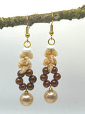 TIGER’S EYE, CHOCOLATE PEARL + NIIHAU DANGLE EARRINGS