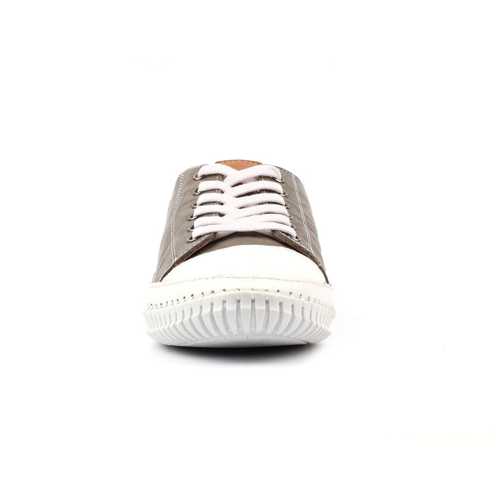 Truffle II Grey Leather Plimsoll