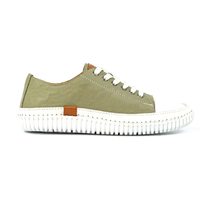 Truffle II Khaki Leather Plimsoll