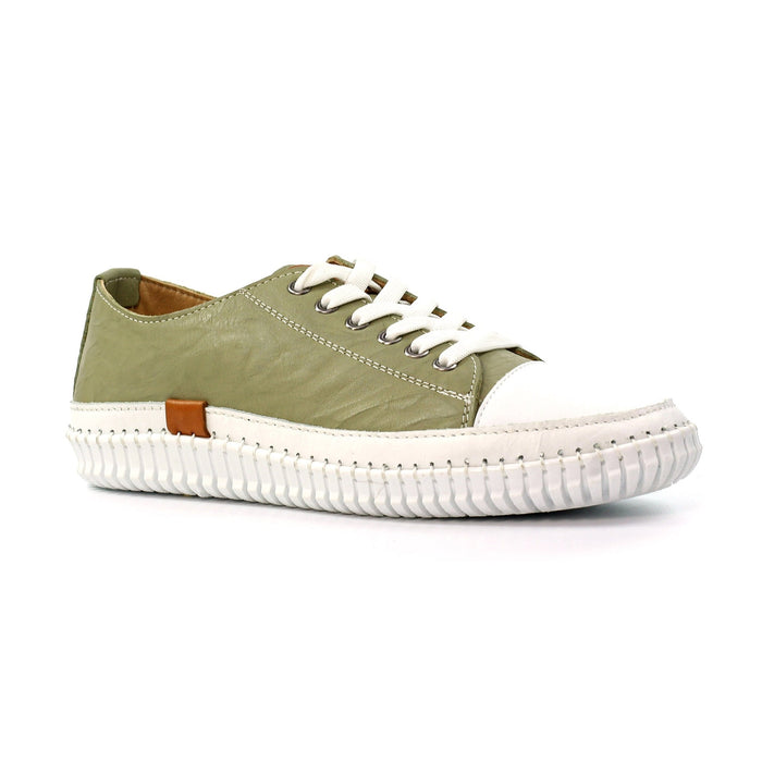 Truffle II Khaki Leather Plimsoll