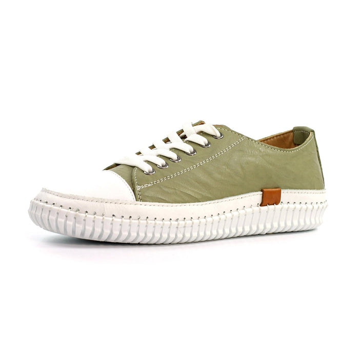 Truffle II Khaki Leather Plimsoll