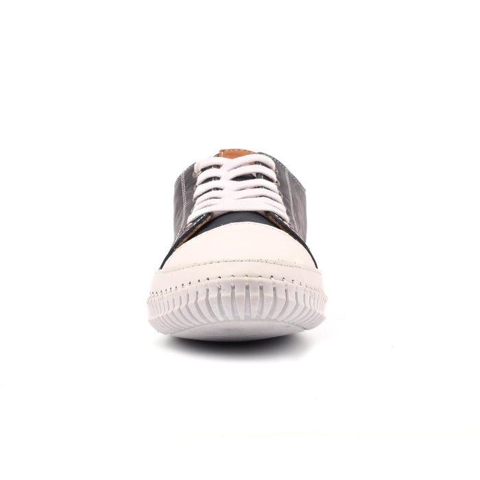 Truffle II Navy Leather Plimsoll