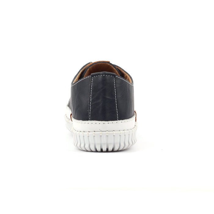 Truffle II Navy Leather Plimsoll
