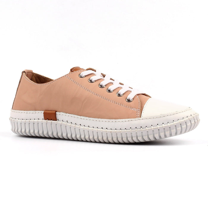 Truffle II Nude Leather Plimsoll