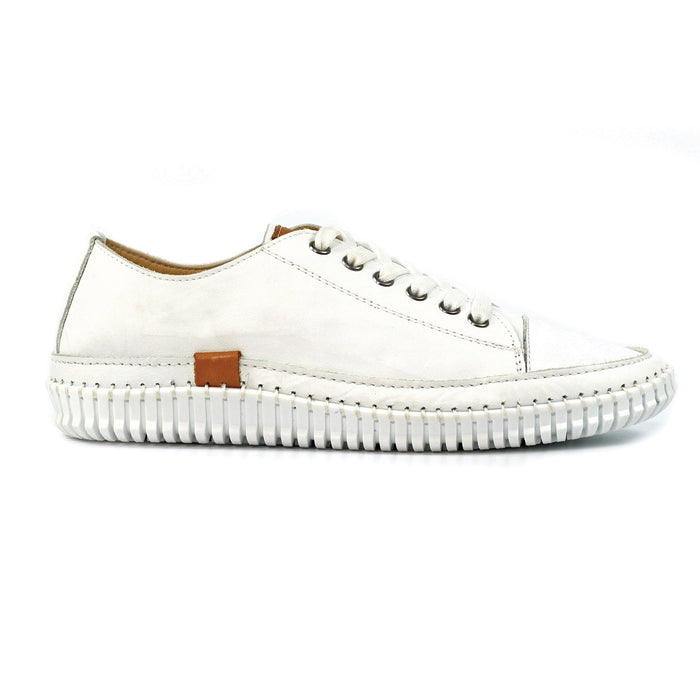 Truffle II White Leather Plimsoll