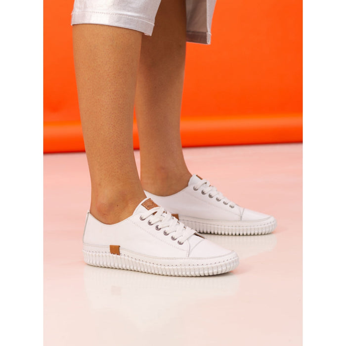 Truffle II White Leather Plimsoll