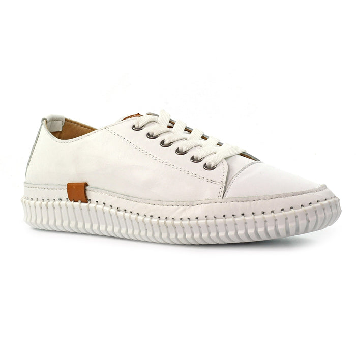 Truffle II White Leather Plimsoll