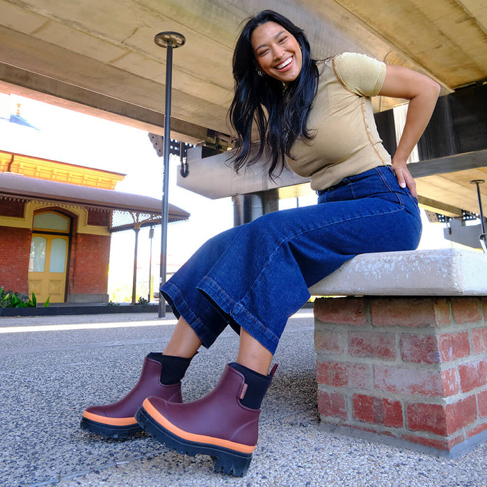 Tully Boot // Plum & Neon Orange [Retired]