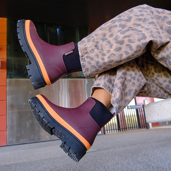 Tully Boot // Plum & Neon Orange [Retired]