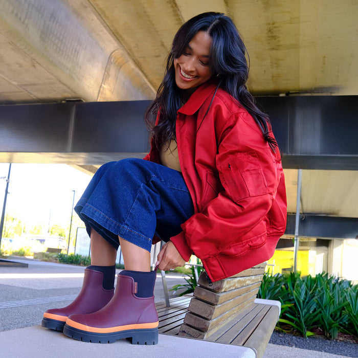 Tully Boot // Plum & Neon Orange [Retired]