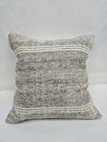 Turkish Hemp Pillow Natural Cream Black Pillow Cushion Cover 24" x 24" #9246