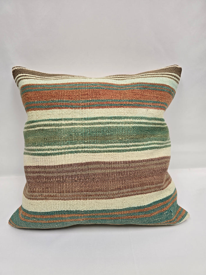 Turkish Hemp Pillow Natural Green Brown Beige Orange Pillow Cushion Cover 24" x 24" #9237