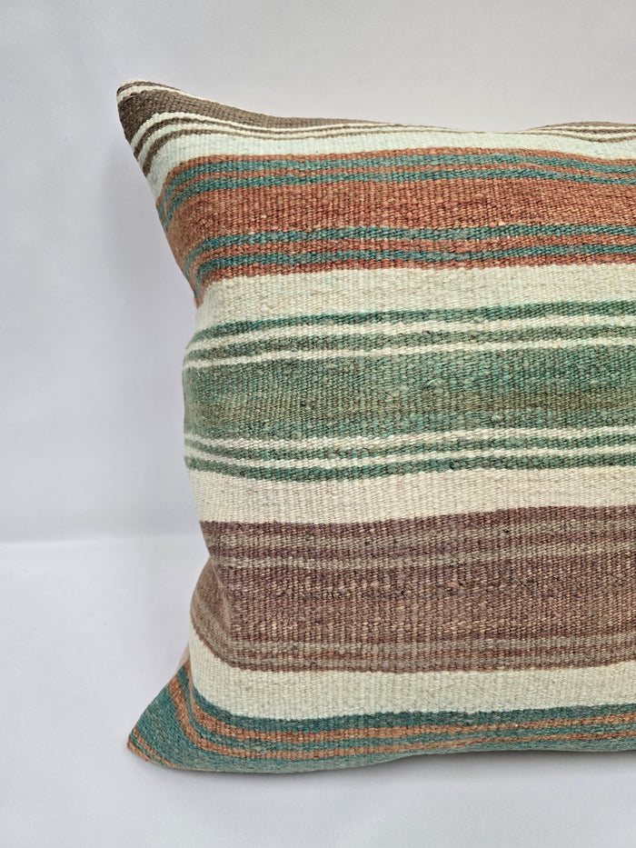 Turkish Hemp Pillow Natural Green Brown Beige Orange Pillow Cushion Cover 24" x 24" #9237
