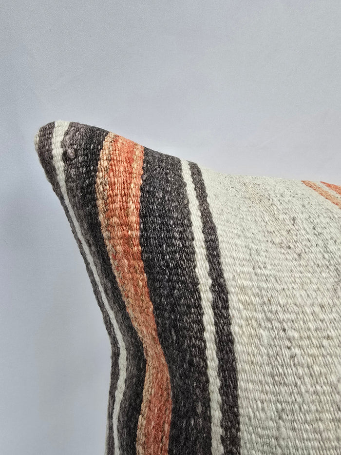 Turkish Hemp Pillow Natural Orange Black Beige Pillow Cushion Cover 24" x 24" #9236
