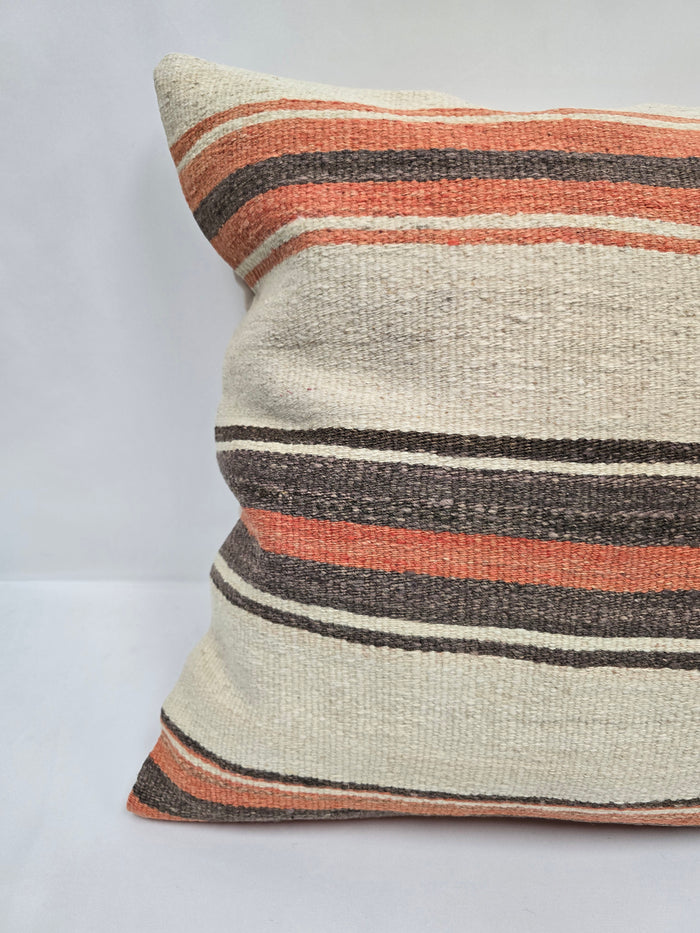 Turkish Hemp Pillow Natural Orange Brown Beige Pillow Cushion Cover 24" x 24" #9230