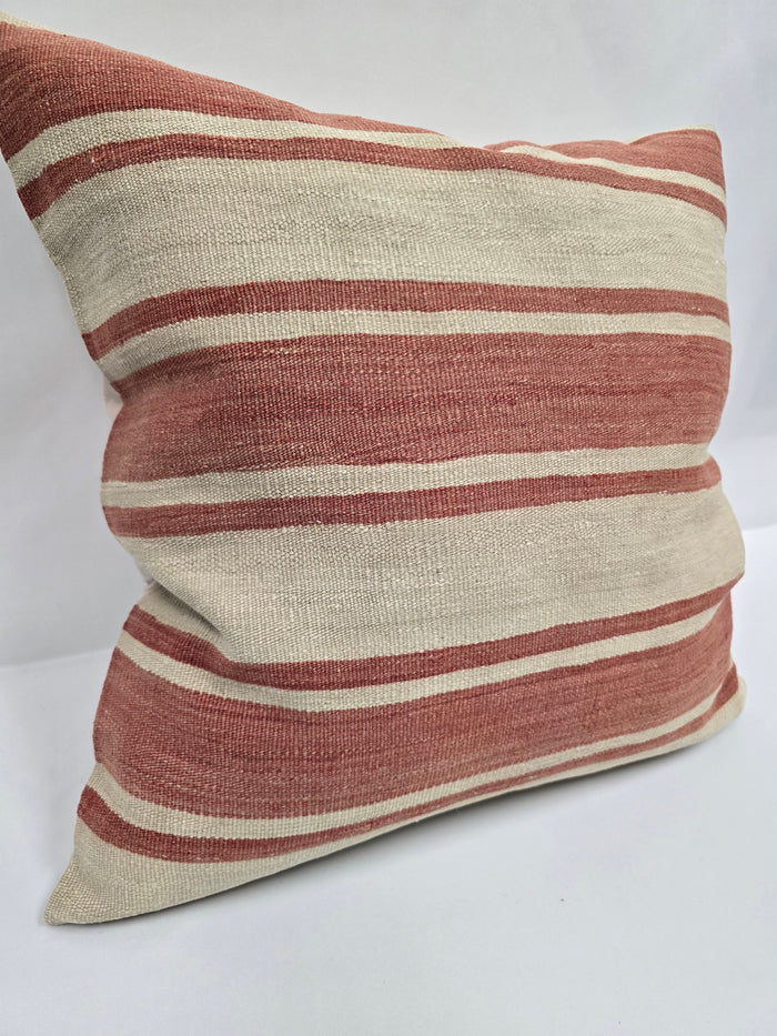 Turkish Hemp Pillow Natural Red Beige Pillow Cushion Cover 24" x 24" #9216