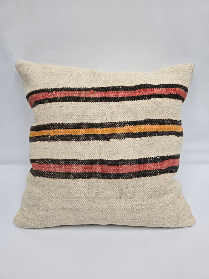 Turkish Hemp Pillow Natural Red Black Orange Beige Pillow Cushion Cover 24" x 24" #9233