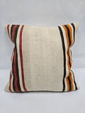Turkish Hemp Pillow Natural Red Brown Orange Beige Pillow Cushion Cover 24" x 24" #9232