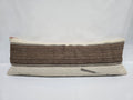 Turkish Lumbar Rug Pillow Cream Black Brown Cushion Cover Hemp Pillow 14" x 40" #9475