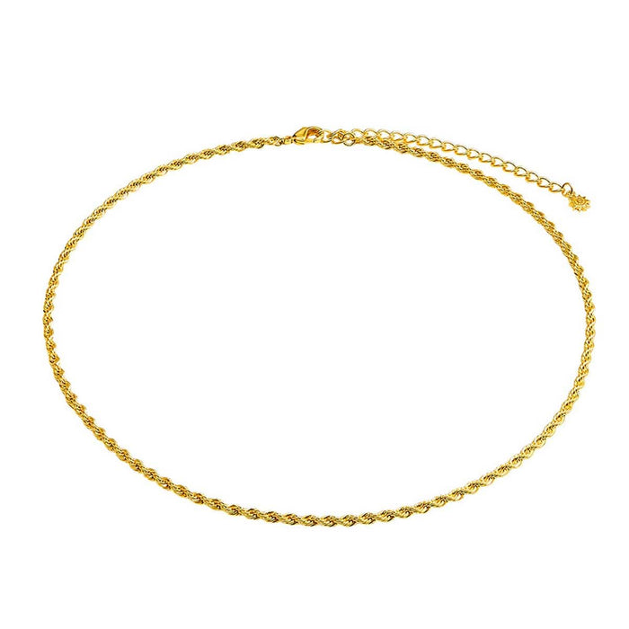 rope chain necklace on white background