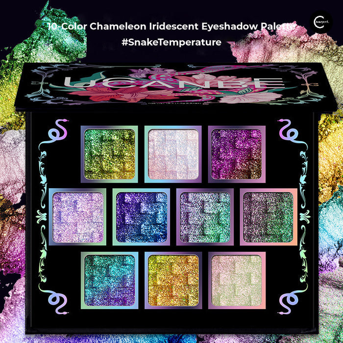 Ucanbe 10-Color Chameleon Iridescent Eyeshadow Palette - #Snake Temperature style #Snake Temperature