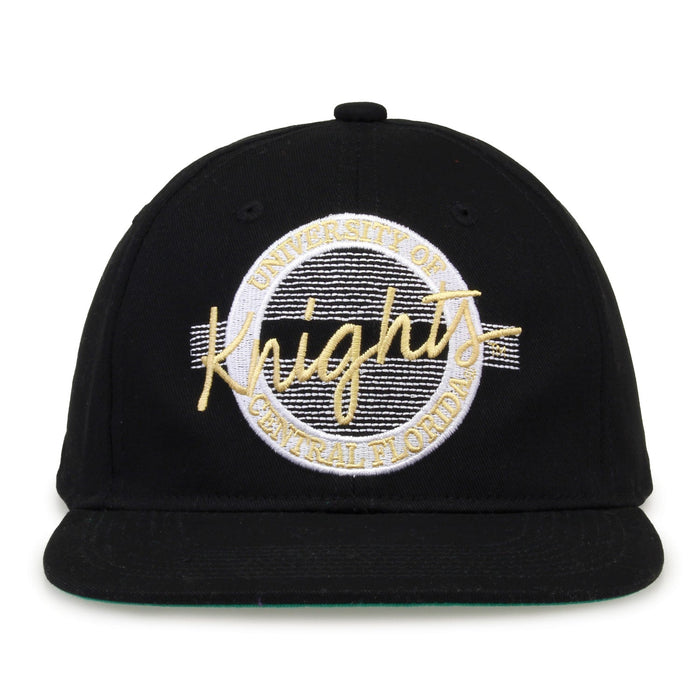UCF Knights Retro Circle Snapback - Black, front view