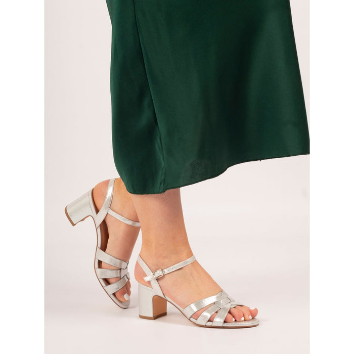 Utah Silver Block Heel Sandal
