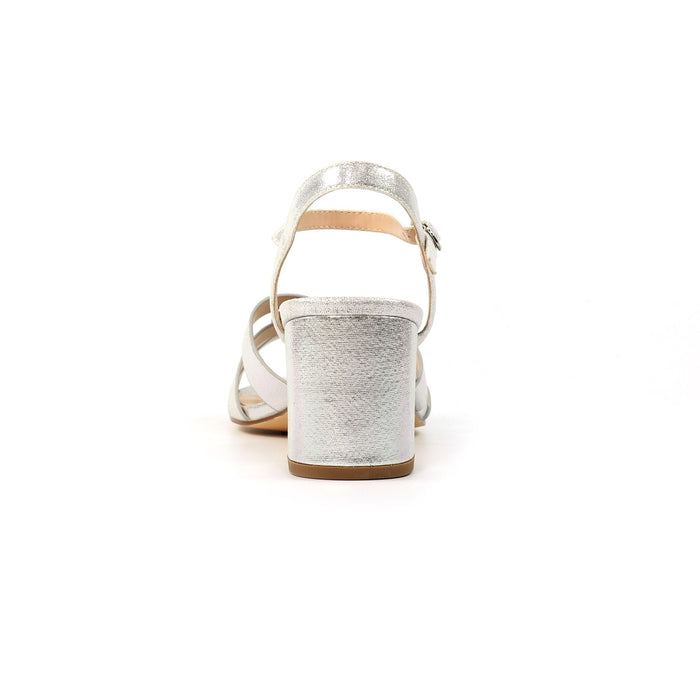 Utah Silver Block Heel Sandal