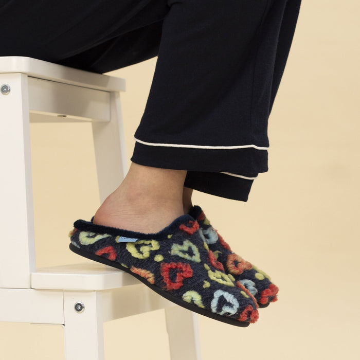Valentine Navy Mule Slipper