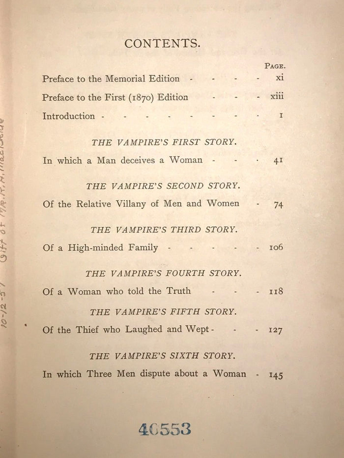 VIKRAM AND THE VAMPIRE: TALES OF HINDU DEVILRY, Richard Burton Memorial Ed, 1893
