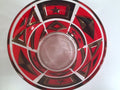 Washington Glass Mid-Century Geometric Red, Black & 22-Karat Gold Ice Container
