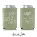 Wedding Can Cooler #188R - Custom Pet Illustration