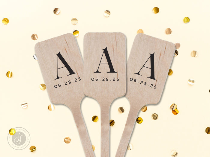 Wedding Stir Sticks #10 - Wooden Stir Sticks, Round, Oval, Rectangle Stir Sticks, Wedding Favor, Wedding Drink Stir Stick, Custom Stir Stick