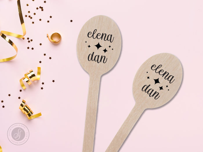 Wedding Stir Sticks #12 - Wooden Stir Sticks, Round, Oval, Rectangle Stir Sticks, Wedding Favor, Wedding Drink Stir Stick, Custom Stir Stick
