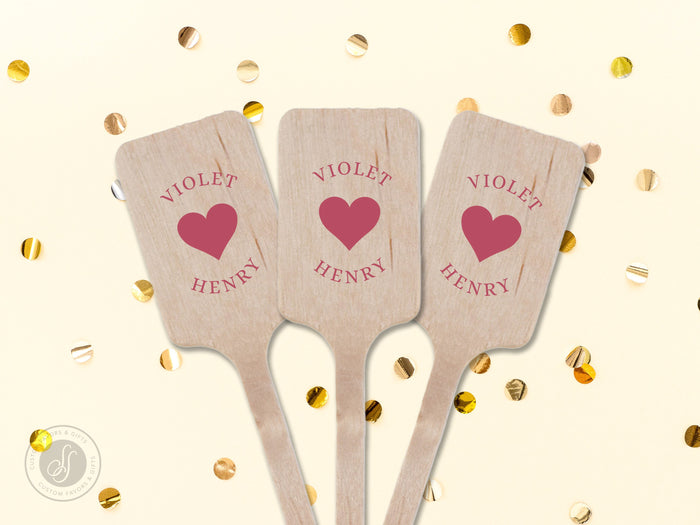 Wedding Stir Sticks #22 - Wooden Stir Sticks, Round, Oval, Rectangle Stir Sticks, Wedding Favor, Wedding Drink Stir Stick, Custom Stir Stick
