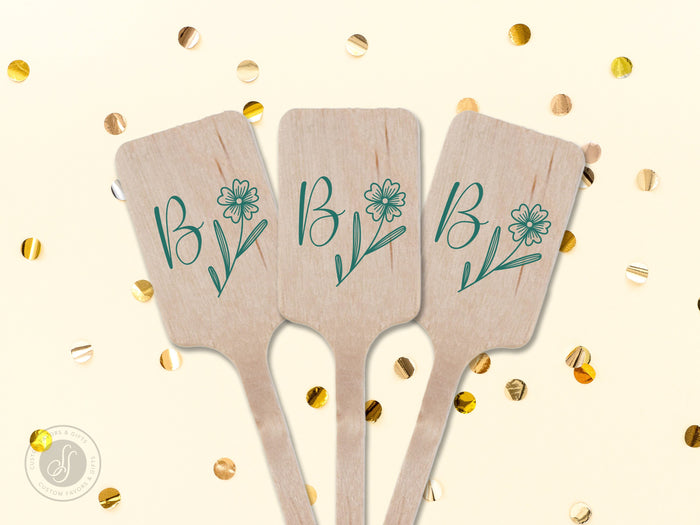 Wedding Stir Sticks #24 - Wooden Stir Sticks, Round, Oval, Rectangle Stir Sticks, Wedding Favor, Wedding Drink Stir Stick, Custom Stir Stick