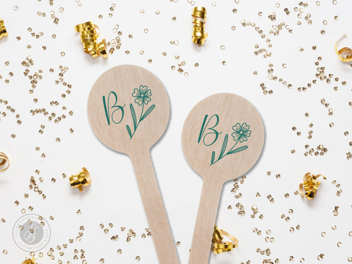 Wedding Stir Sticks #24 - Wooden Stir Sticks, Round, Oval, Rectangle Stir Sticks, Wedding Favor, Wedding Drink Stir Stick, Custom Stir Stick