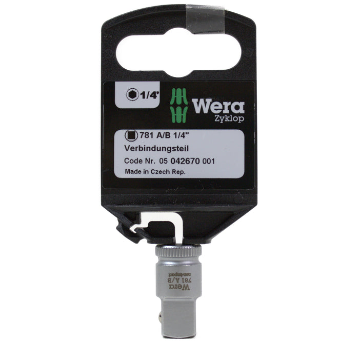 Wera 05042670001 781 A 1/4" Connection Parts, 781 A/B X 3/8 X 25.2 Mm X 1/4"