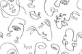 White Minimal Abstract Faces 2 Wall Mural-Wall Mural-Eazywallz