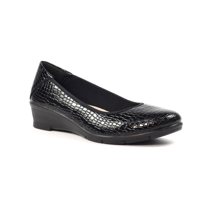 Winnie Black Wedge Shoe