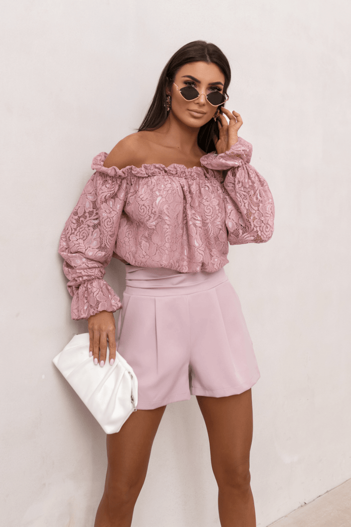 Жена Блуза MIA с дантела в прасковено розово LaBalancia Roberto Fashion Store Set 5907378521630 S
