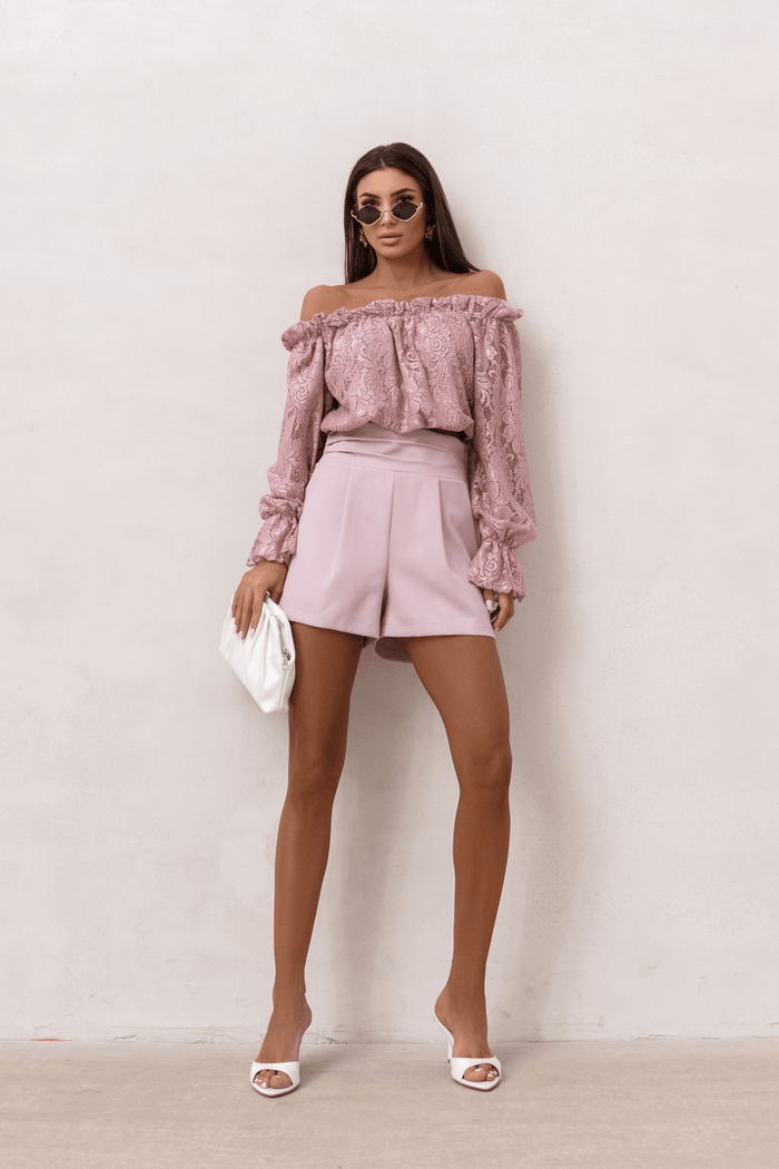 Жена Блуза MIA с дантела в прасковено розово LaBalancia Roberto Fashion Store Set 5907378521630 S