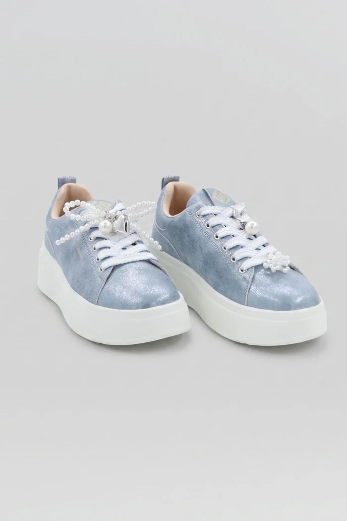 Women's "Evita Peron" Sporty Sneakers with Pearls