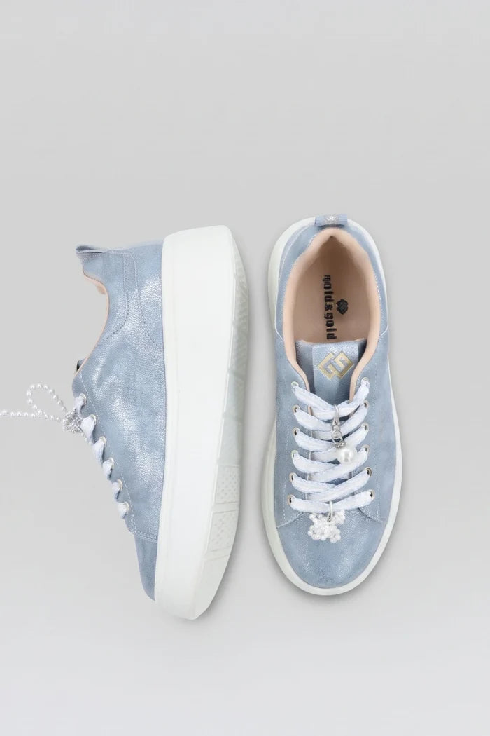 Women's "Evita Peron" Sporty Sneakers with Pearls
