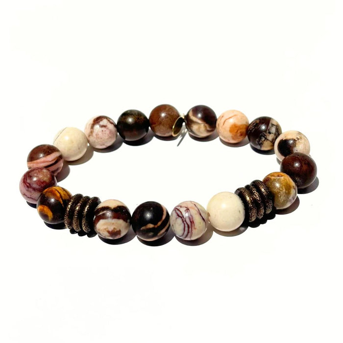 Zebra Jasper with Bronze Rings | One-of-a-Kind