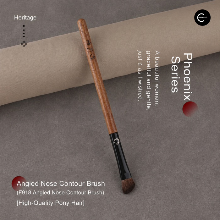 Zhu Feng Tang angled nose contour brush F918 with wooden handle