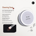 Zhu Feng Tang cosmetic brush cleaning soap tin with sponge and brush cleaning demonstration