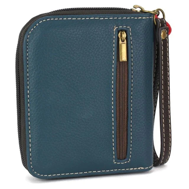 Zip Around Wallet Blue Mushroom